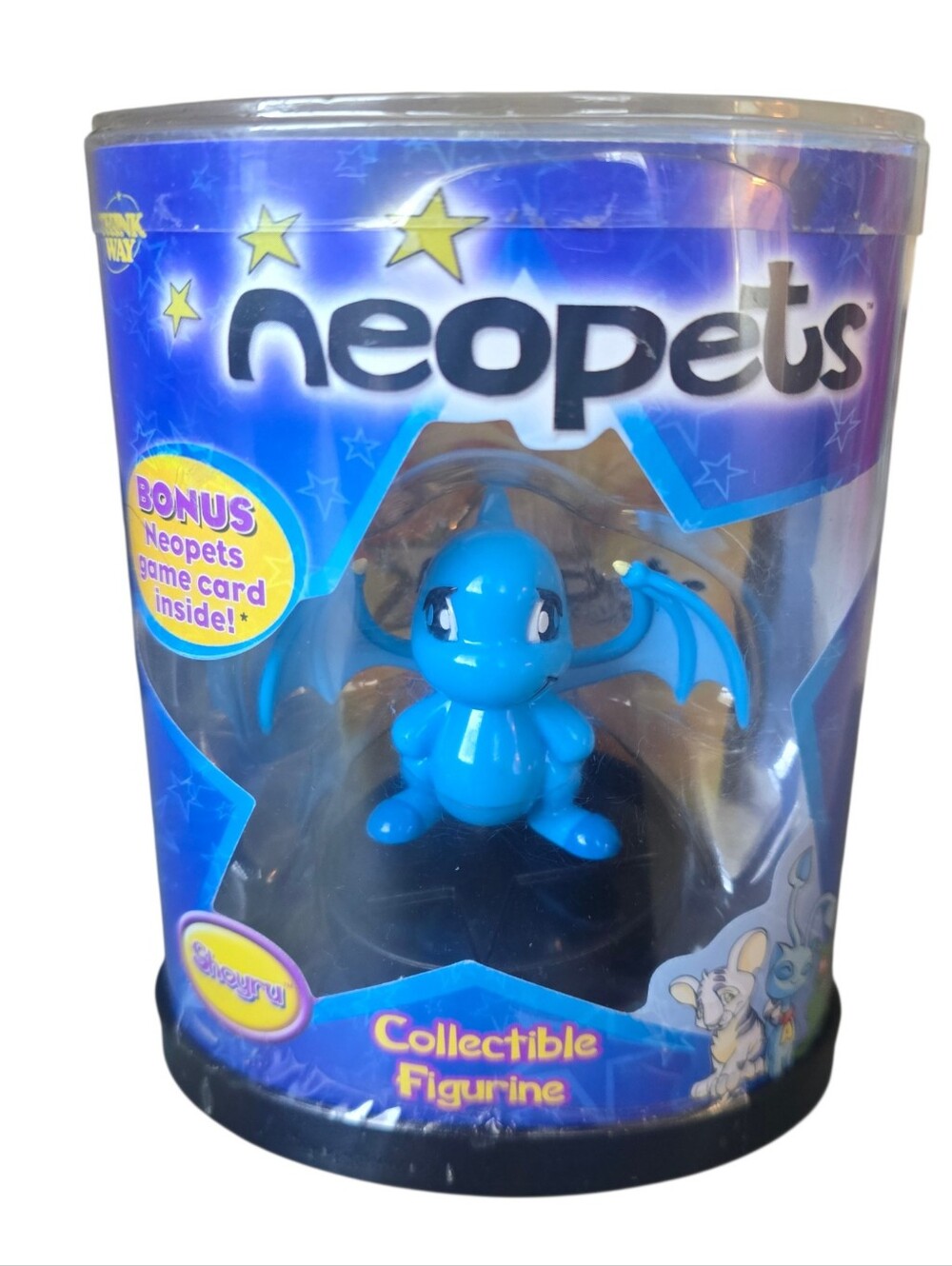 Neopets RARE 2004 Blue Shoyru Figurine With Game Card New Think Way Toys